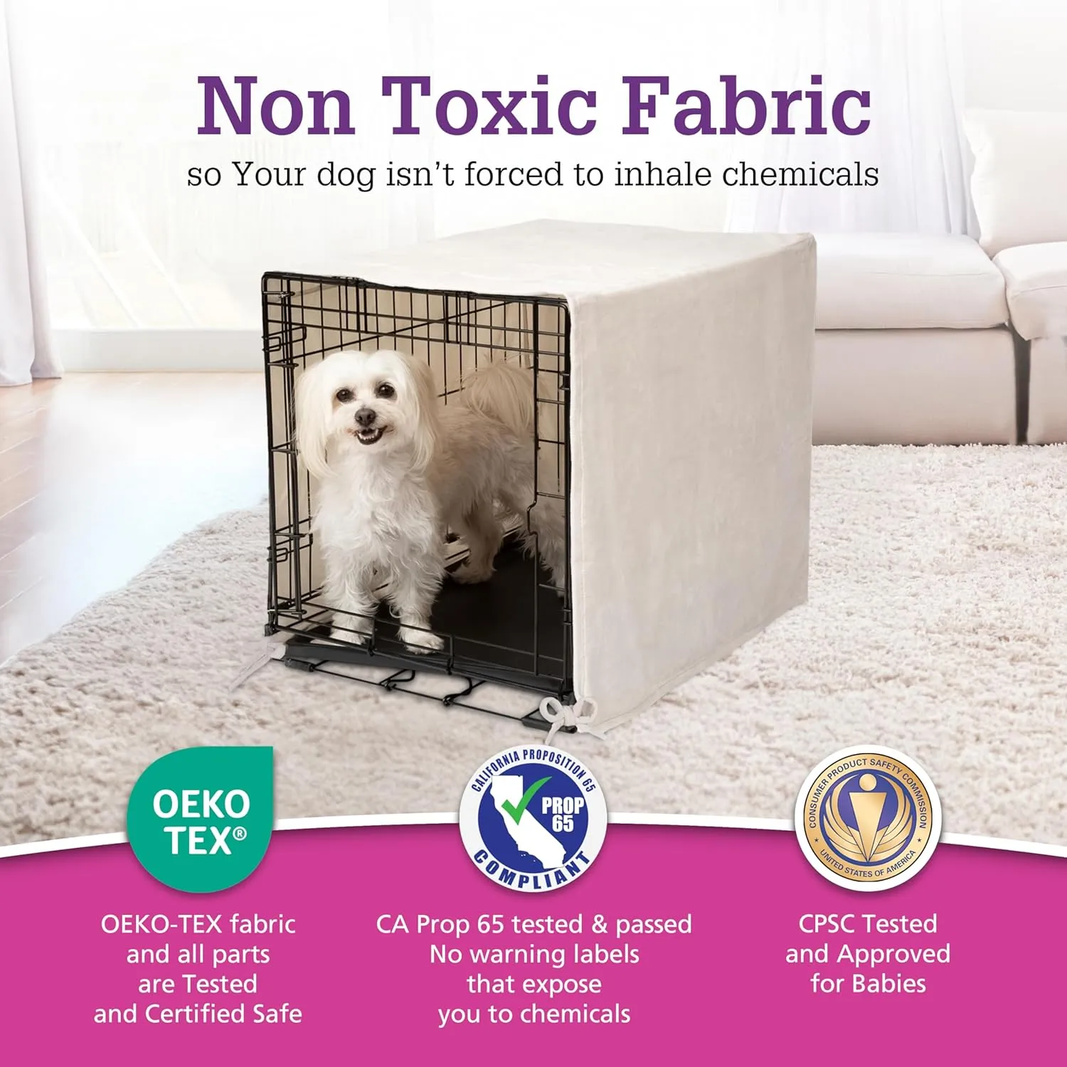 Pet Dreams Dog Crate Cover - Breathable Fabric Kennel Topper for Double-Door Crates, Fits iCrate Dog Cages 18, 24, 30, 36, 42, 48 Inches (Grey, X Large, 42")