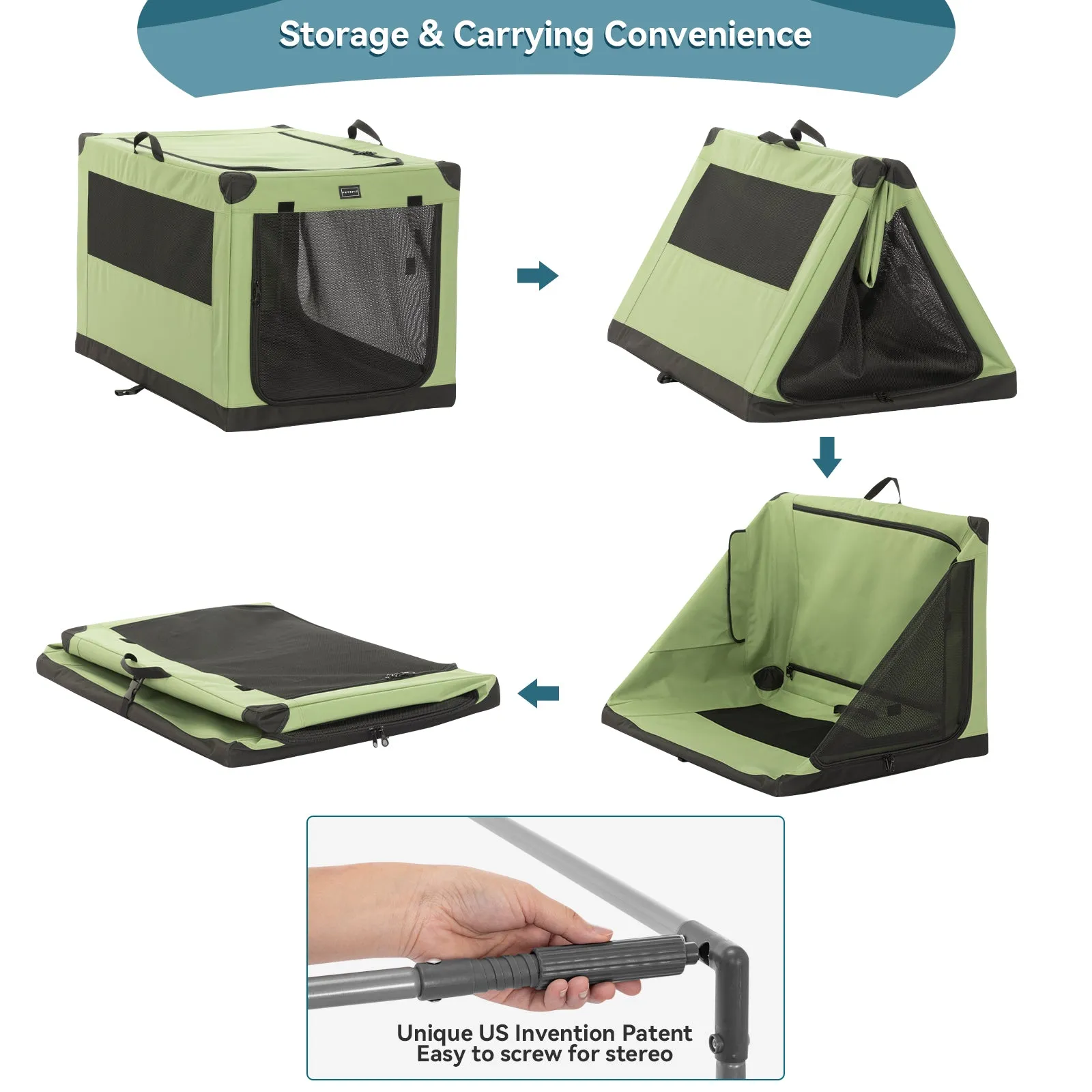 PETSFIT Portable Soft Collapsible Dog Crate