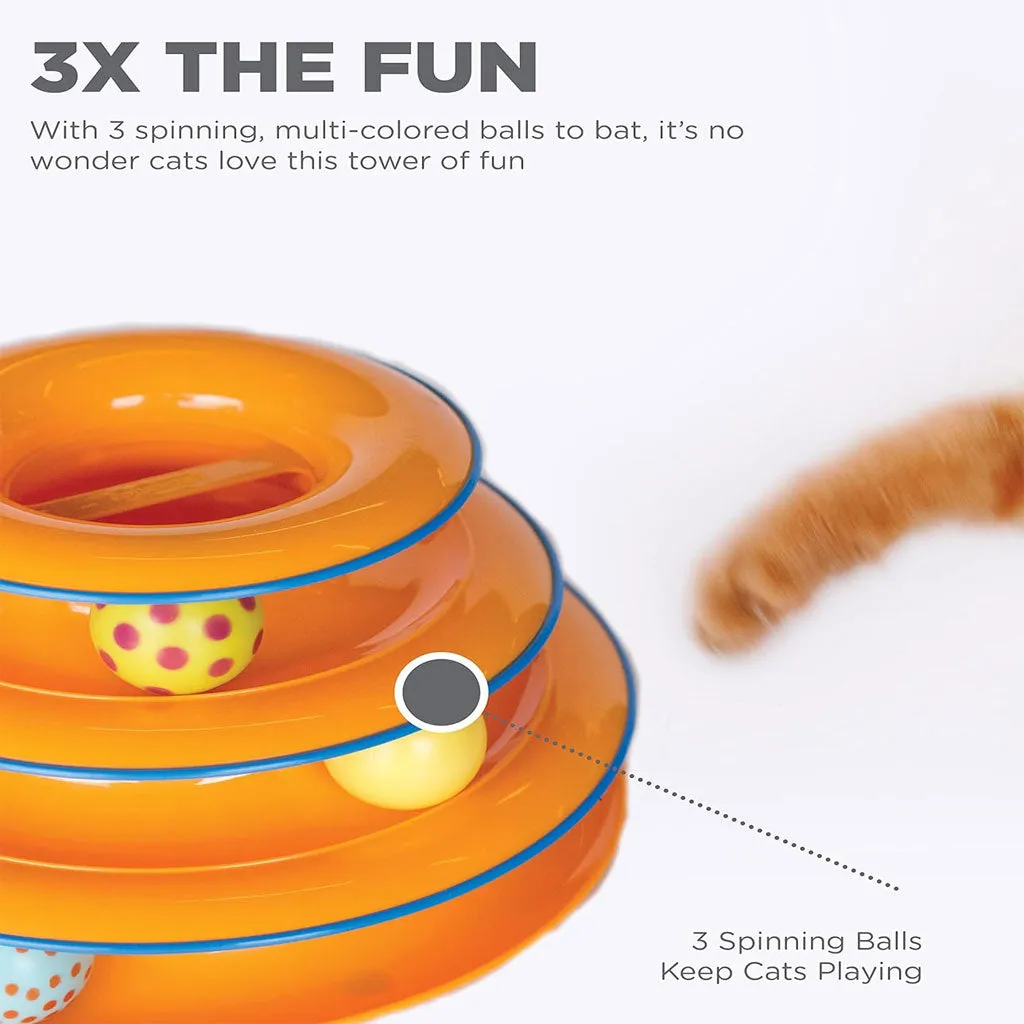 Petstages Tower of Tracks Cat Toy, Orange