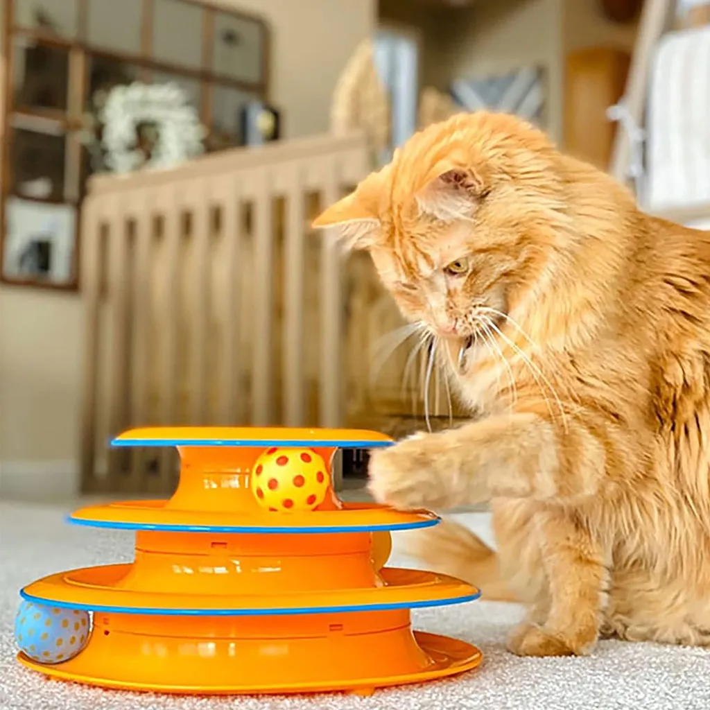 Petstages Tower of Tracks Cat Toy, Orange