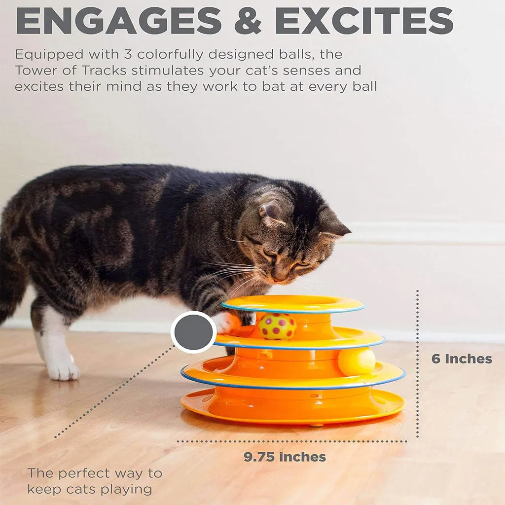 Petstages Tower of Tracks Cat Toy, Orange
