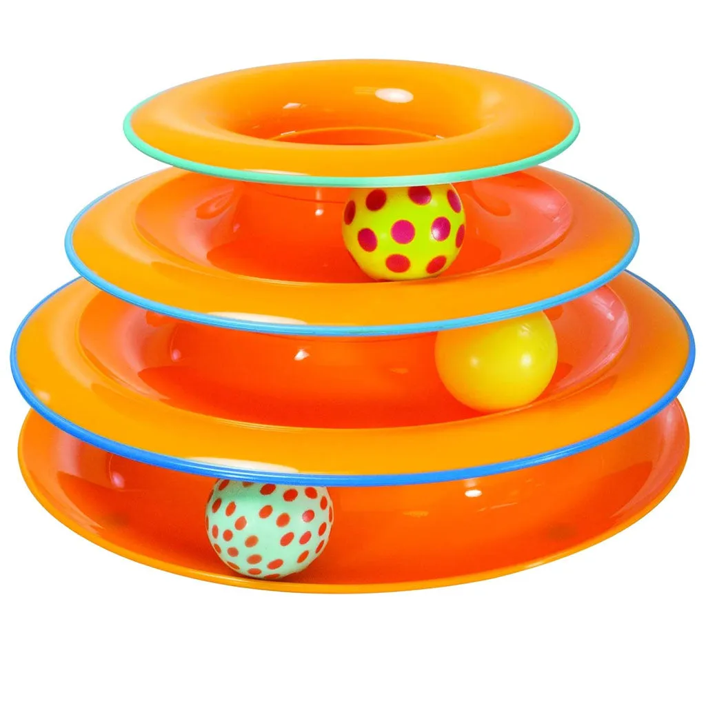 Petstages Tower of Tracks Cat Toy, Orange