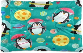 Playful Penguins Outdoor Dog Bed for Small Dogs Washable Waterproof Travel Pet Bed Mat Portable Cat Bed with Non-Slip Bottom for Indoor and Sleeping 36 x 24 Inch