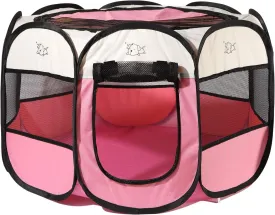 Portable Foldable Pet Playpen, Water Resistant Dog Playpen Indoor/Outdoor Use Kennel Tent with Carrying Case and Travel Bowl for Dog/Cat/Rabbit