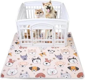 Puppy Playpen Mat Crate Pad, Reusable Dog Pee Pads Washable for Pet Training, Housebreaking, and Incontinence, Waterproof/Anti-Slip/Machine Washable (Woof woof, 38x38 Inch-1 Pack)