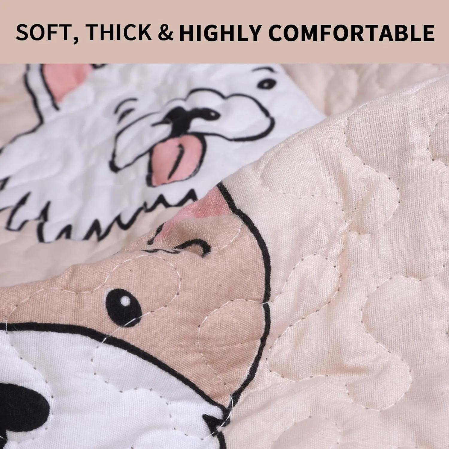 Puppy Playpen Mat Crate Pad, Reusable Dog Pee Pads Washable for Pet Training, Housebreaking, and Incontinence, Waterproof/Anti-Slip/Machine Washable (Woof woof, 38x38 Inch-1 Pack)