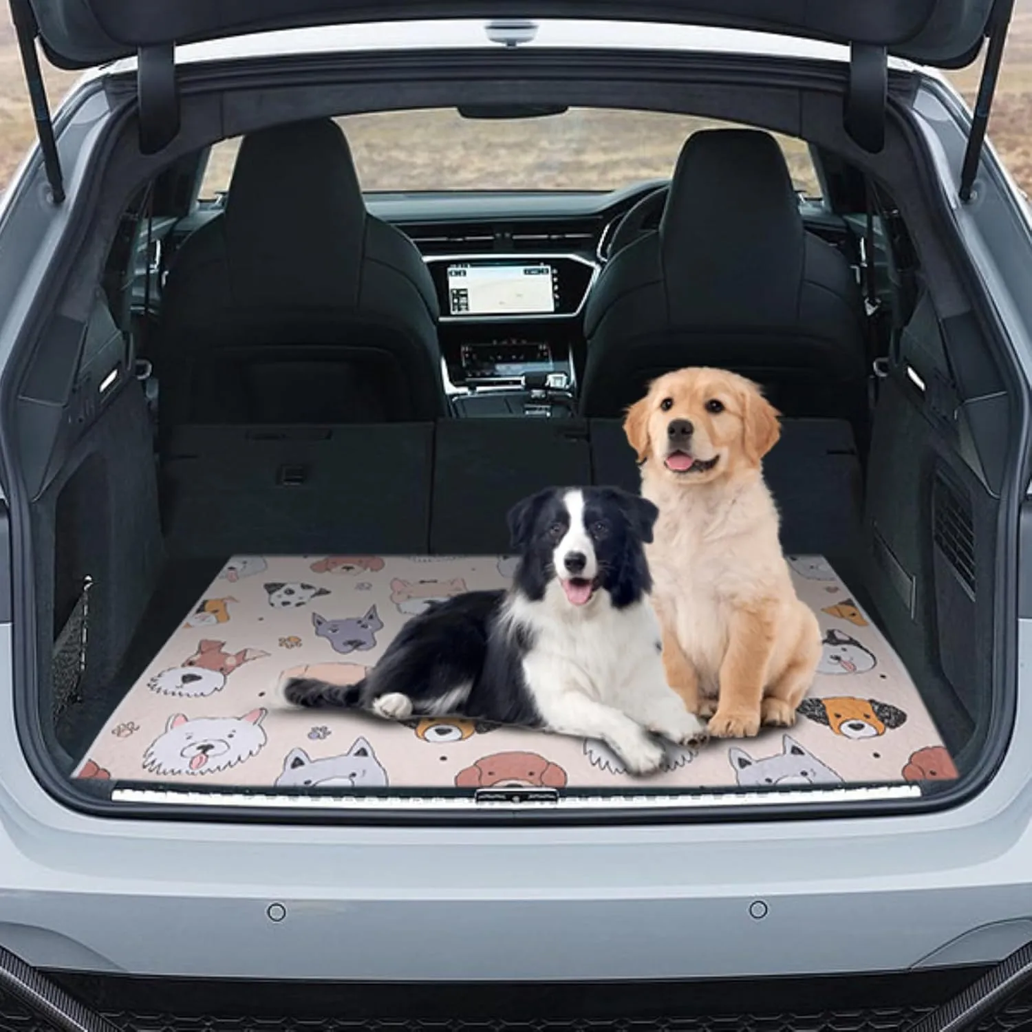 Puppy Playpen Mat Crate Pad, Reusable Dog Pee Pads Washable for Pet Training, Housebreaking, and Incontinence, Waterproof/Anti-Slip/Machine Washable (Woof woof, 38x38 Inch-1 Pack)