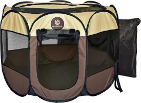 Puppy Playpen  Medium Sized Pet Playpen for Indoor & Outdoor use, Playpen for Dogs, Cats, Pets  Portable Collapsible Small Dog Playpen Crate with Mesh Side Panels - Carry Bag Included