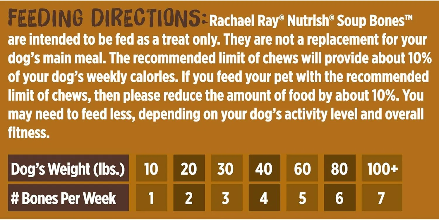 Rachael Ray Nutrish Soup Bones Dog Treats, Beef & Barley Flavor, 11 Bones