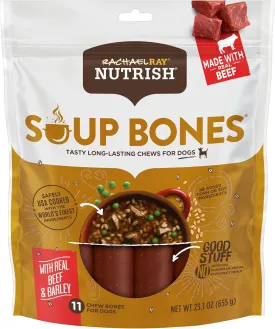 Rachael Ray Nutrish Soup Bones Dog Treats, Beef & Barley Flavor, 11 Bones