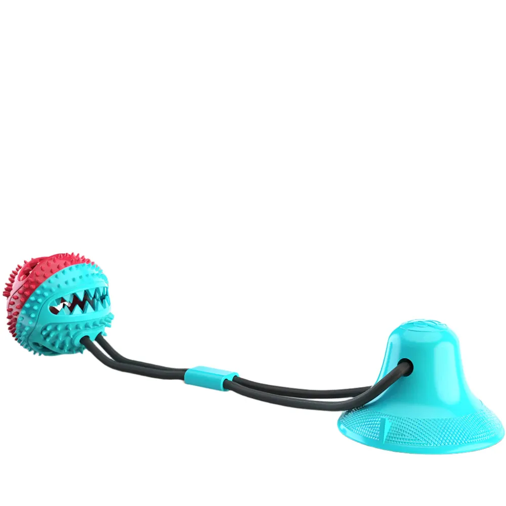 Sucker Drawstring Pet Food Dispensing Dog Ball Chew Toys