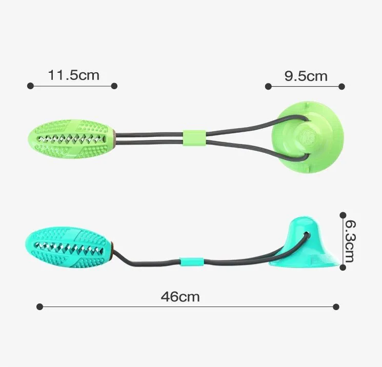 Sucker Drawstring Pet Food Dispensing Dog Ball Chew Toys