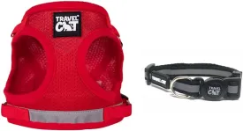 Title: Travel Cat Bundle: Adjustable Mesh Harness with Leash & Breakaway Collar for Outdoor Safety