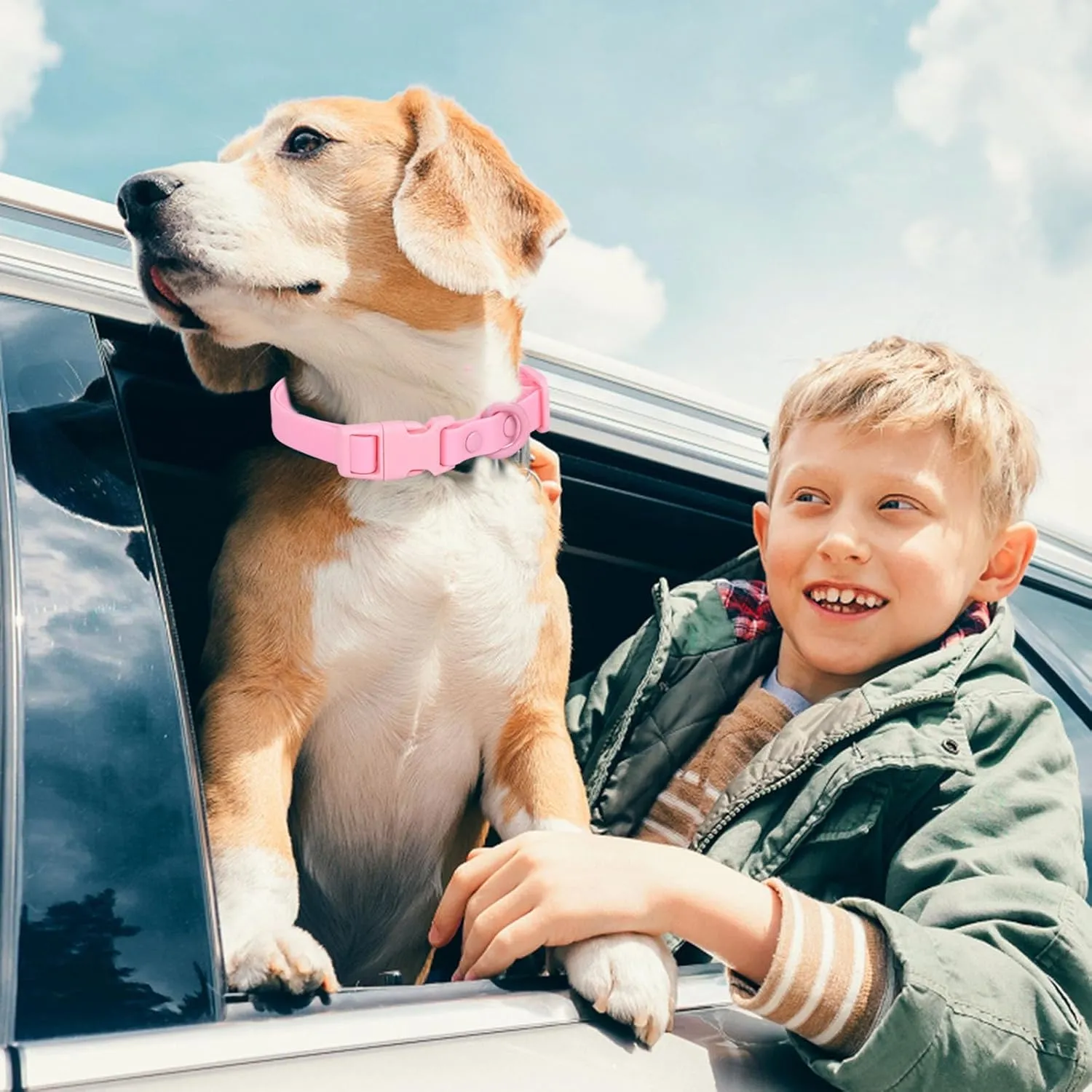 Waterproof Dog Collar Soft Rubber Dog Collar with Safety Buckle Adjustable Pet Collars for Small Medium Large Dogs