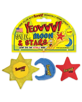 Yeowww! Sun, Moon & Star 3-Pack Catnip Cat Toys